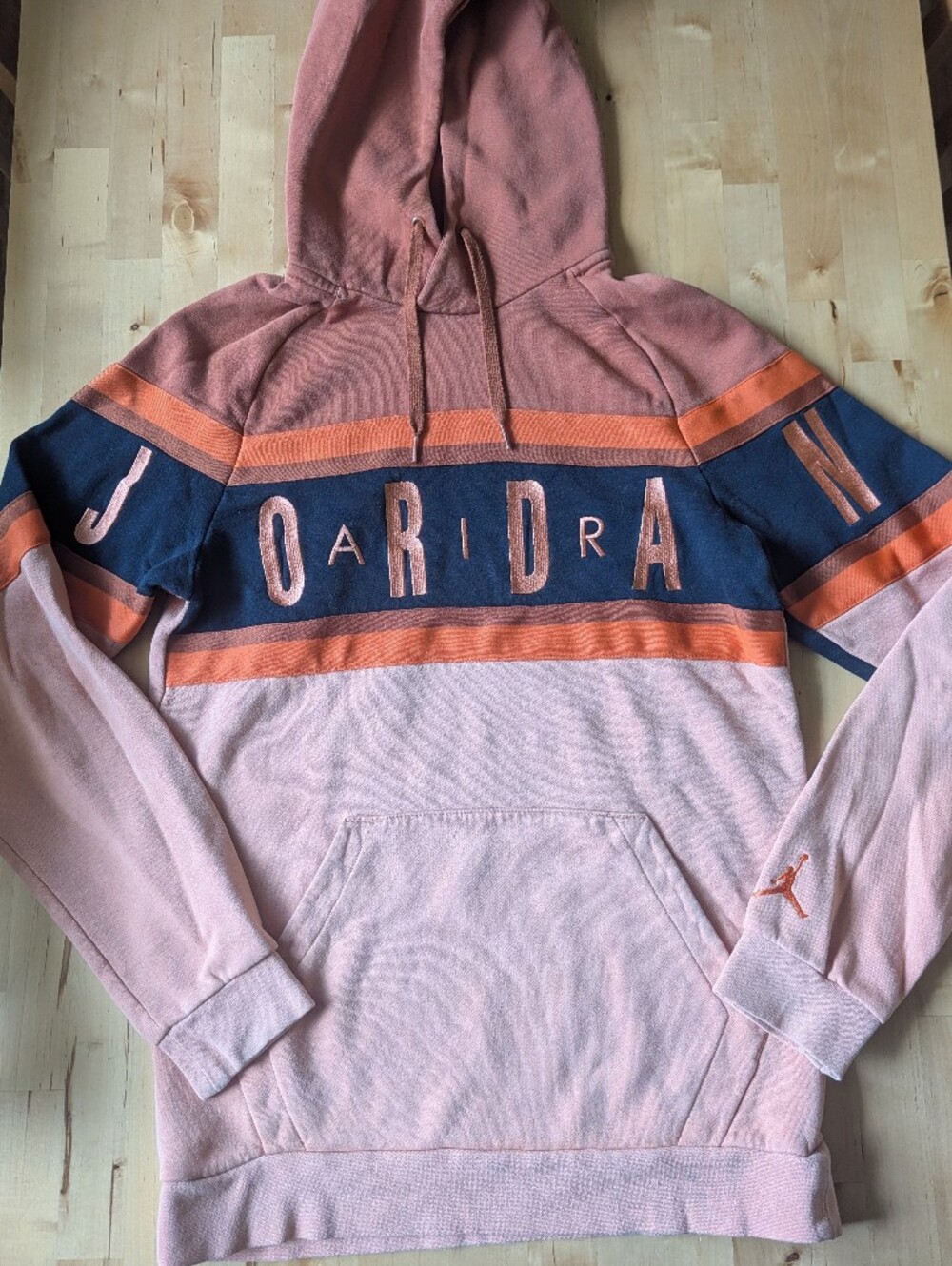 Jordan Pink Navy Orange Panel Pullover Hoodie